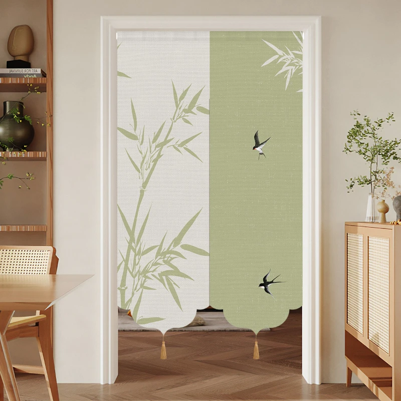 New Chinese Style Partition Curtains Divider with Light Luxury Dustproof Hanging Door Drapes for Living Room Corridor Room