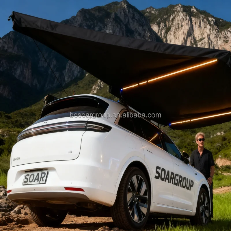 

Factory Custom 2M/2.5M Free Standing Camping Awning 180 270° 360 Degree Car Side Awning Car Rooftop Sun Protection Tent