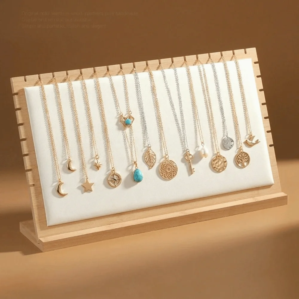 

Multi-Functional Jewelry Display Stand Solid Wooden Exquisite Earrings Shelf Portable Creative Jewelry Display Frame