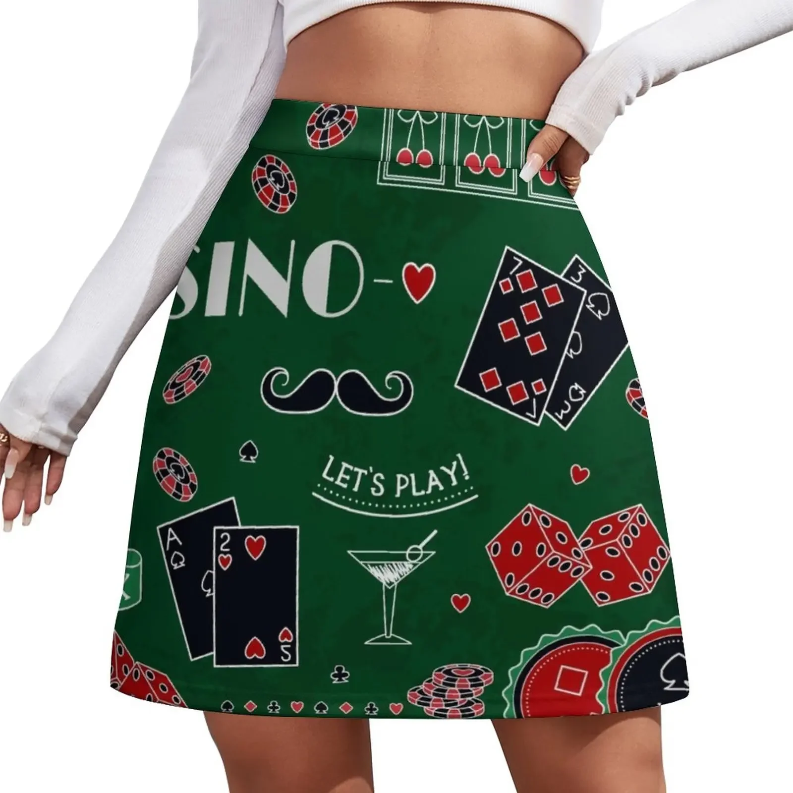 

Casino theme. Gambling symbols. Mini Skirt Summer women's clothing summer skirts womans clothing Mini Skirt