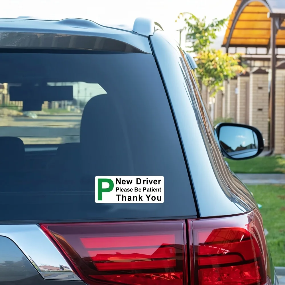 2PCS New Driver Sticker 8x3 Inch Keep Distance Be Patient Car Window Vinyl Decal PVC Vehicle Safety Decor