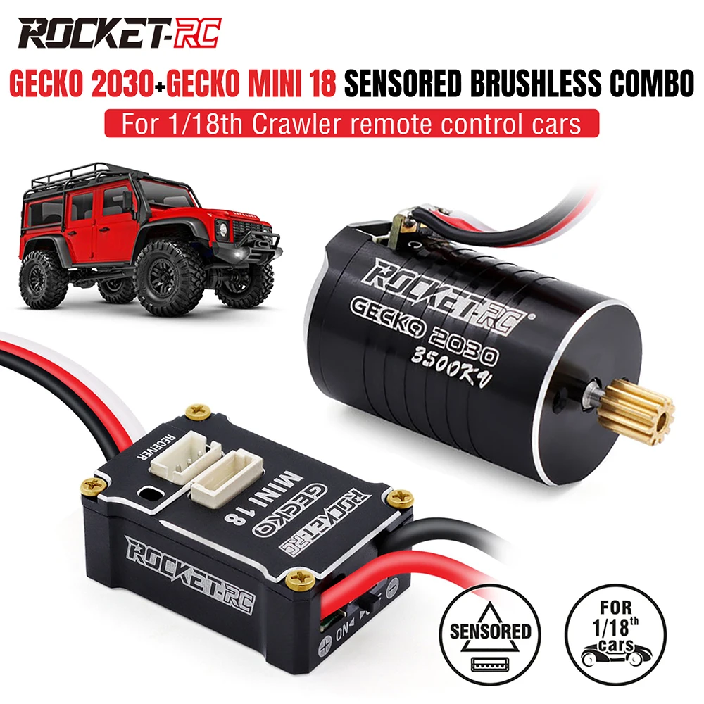 

Rocket-RC Motor ESC Combo for TRX4M Upgrade RC Car 1/18 Scale Crawler Truck Parts 2030 Sensored Brushless