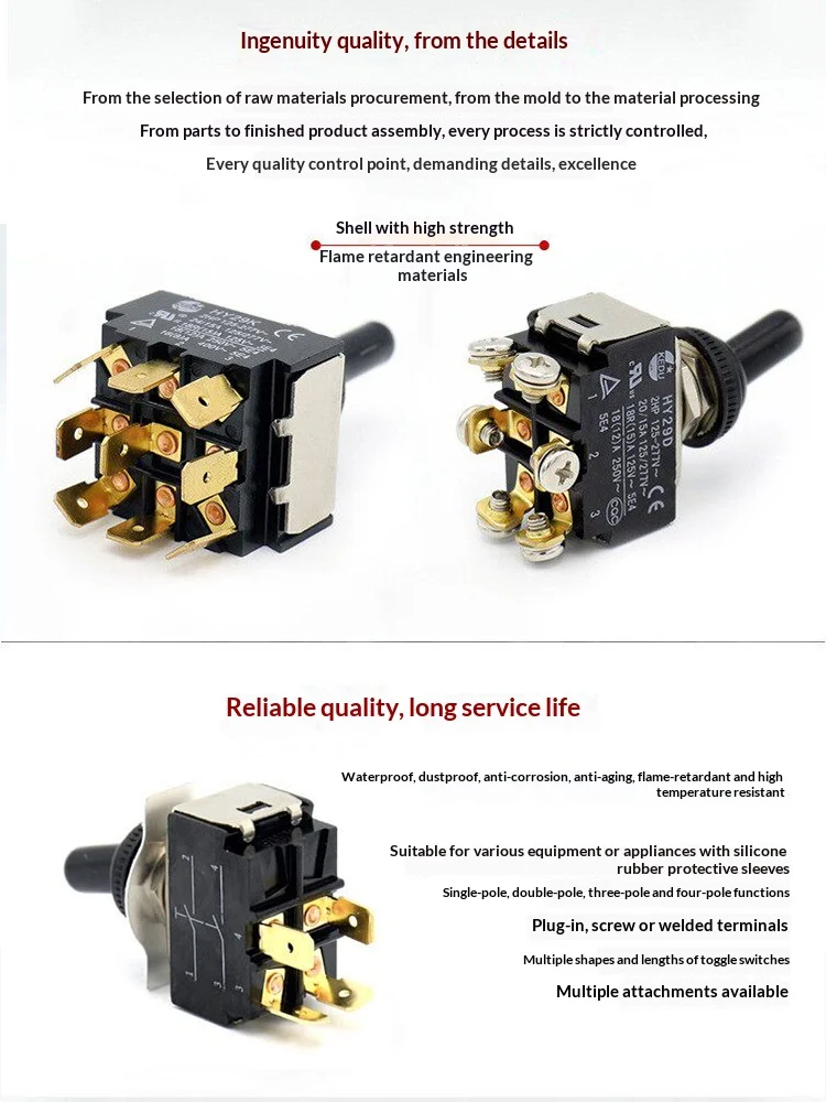 HY29E HY29D HY29K Toggle Switch 2/3 Gear Coffee Machine Power Switch  Rocker Switch