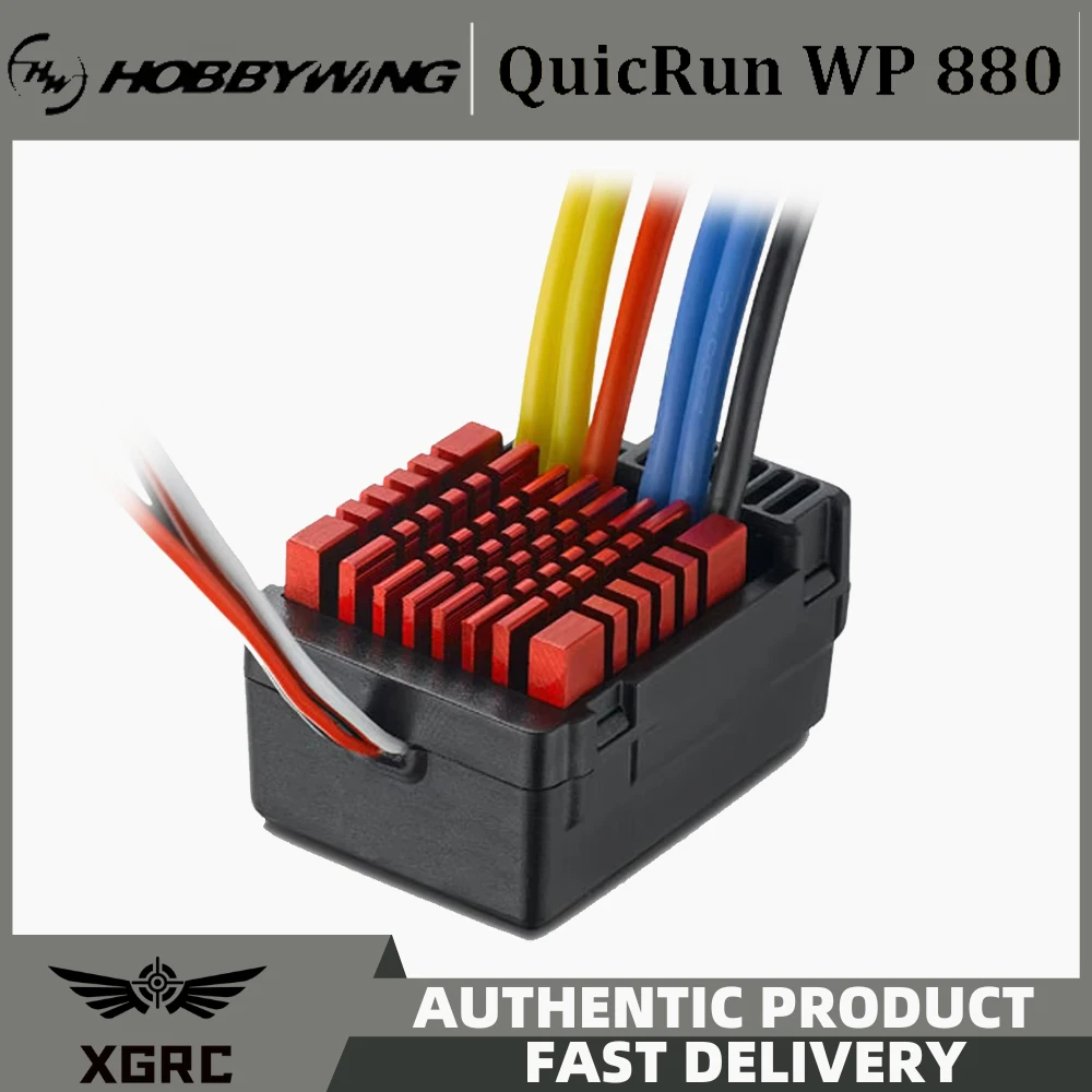 Hobbywing QuicRun WP 880 80A Dual Brushed 2-4S LiPo Waterproof ESC Speed Controller For 1/8 RC Car