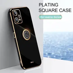 Realme9 Realme8 I Plating Ring Holder Case For Oppo Realme 9 Pro 9i 8i 9pro 8pro 4G 5G C21y Luxury Silicone Stand Cover