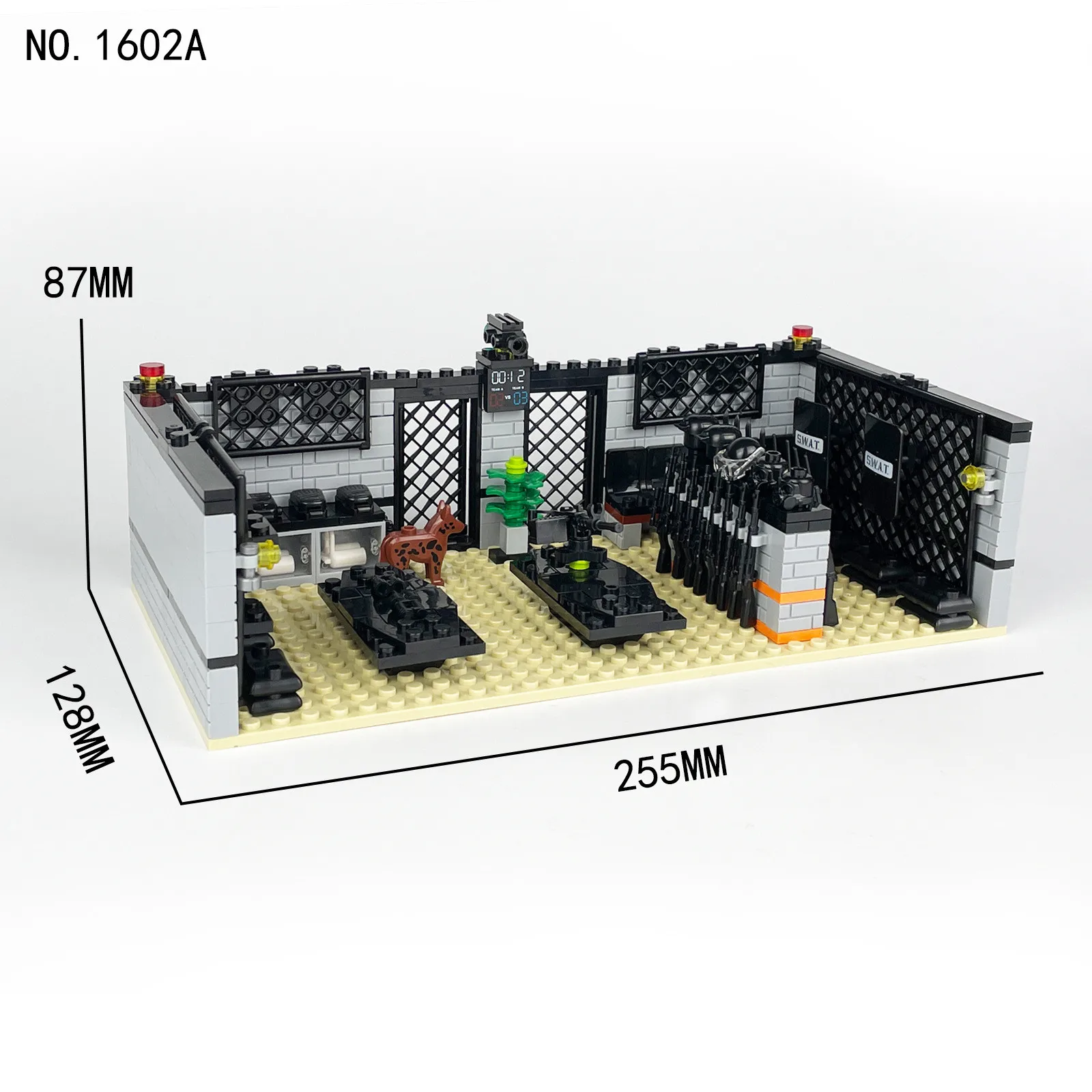 Special Policeman Training Hall Acessórios Pack, Blocos de Construção Montados, Baseplate, Equipamento De Arma De Parede, Tijolos Brinquedos