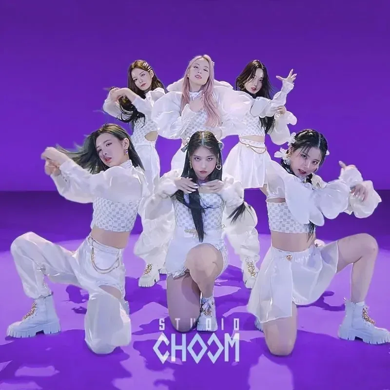 

Kpop Idol хип-хоп уличный танец для взрослых женщин джазовый танец сексуальный корейский танец девушка костюм для выступлений сценический белый платье костюм