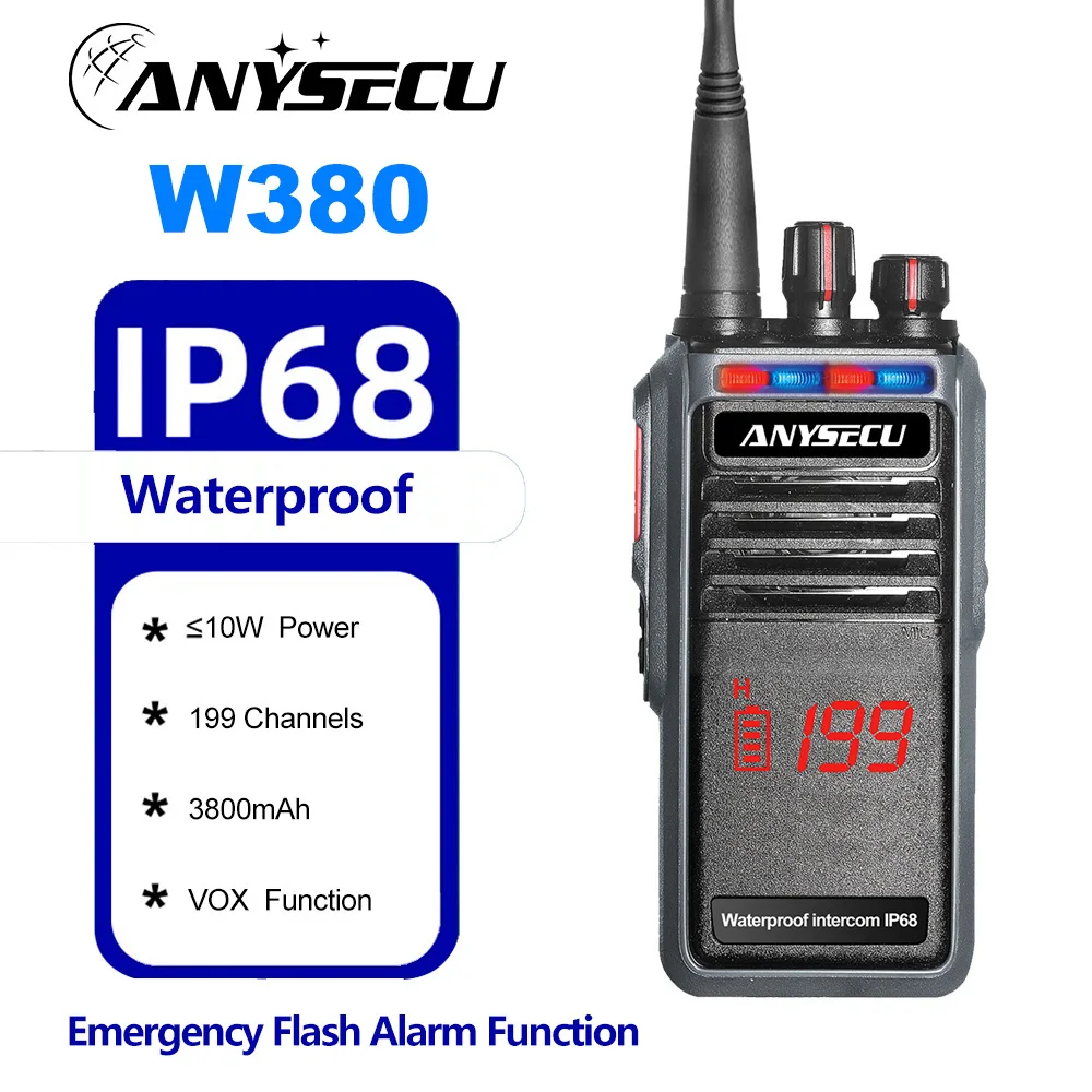 anysecu-w380-10w-high-power-uhf-400-480mhz-walkie-talkie-ip68-waterproof-with-strobe-light-vox-two-way-radio