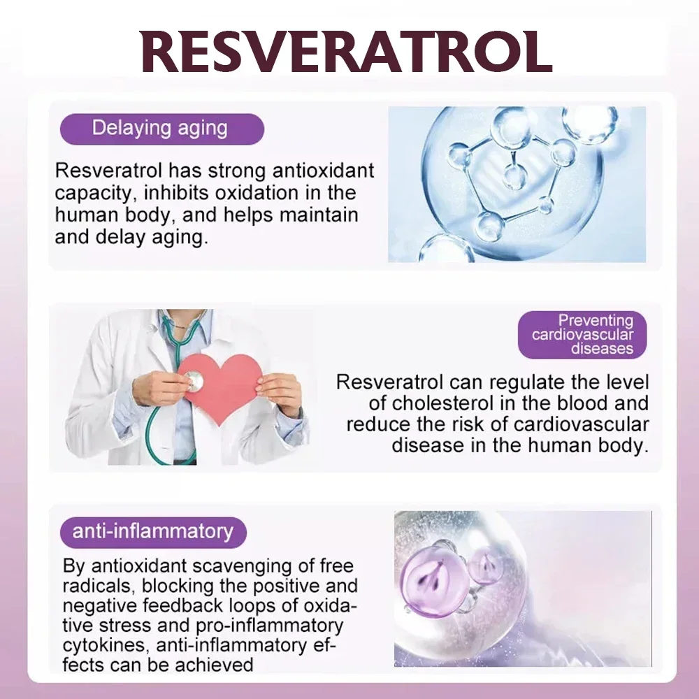 Premium Resveratrol Extra Strength - Trans-Resveratrol, Vegetarian Capsules, Heart Health, Cell Health, Anti-Aging Supplement