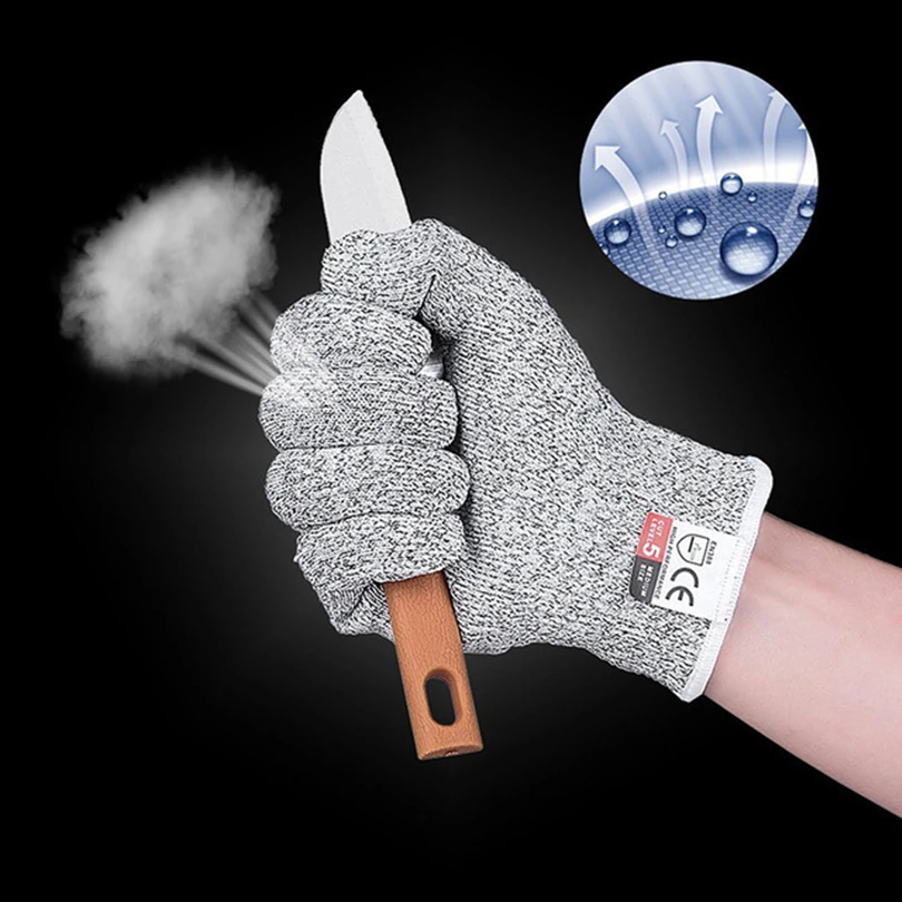Cut Resistant Gloves, Safety Cut-Resistant Gloves Anti Cut Proof Grey Anti-Cut Level Work Garden Kitchen Safety Work Glove - view 3