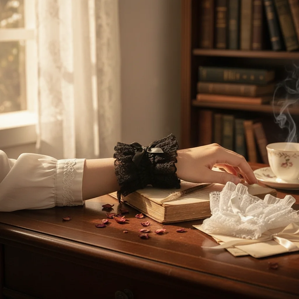 

Victorian Detachable Sleeves Cuffs Comfortable Costume Accessory Lace Ruffled Wrist Soft Detachable Fake Sleeves Cuffs