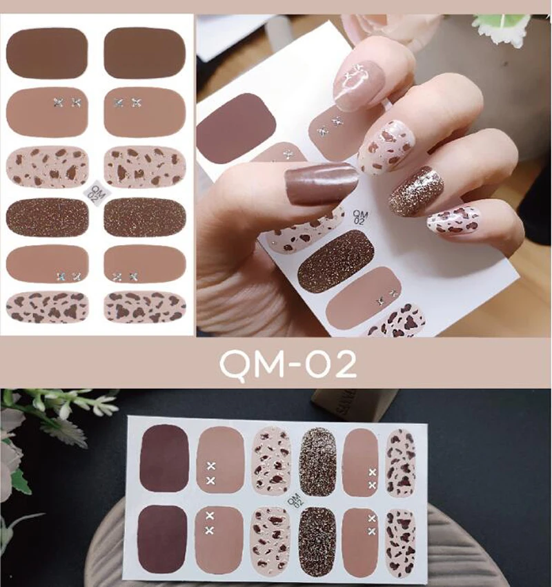 3D Nail Sticker Set Full Cover Adhesive Nail Wraps DIY Slider For Manicuring Nail Art Press On Nails Beauty Nail Art Tools