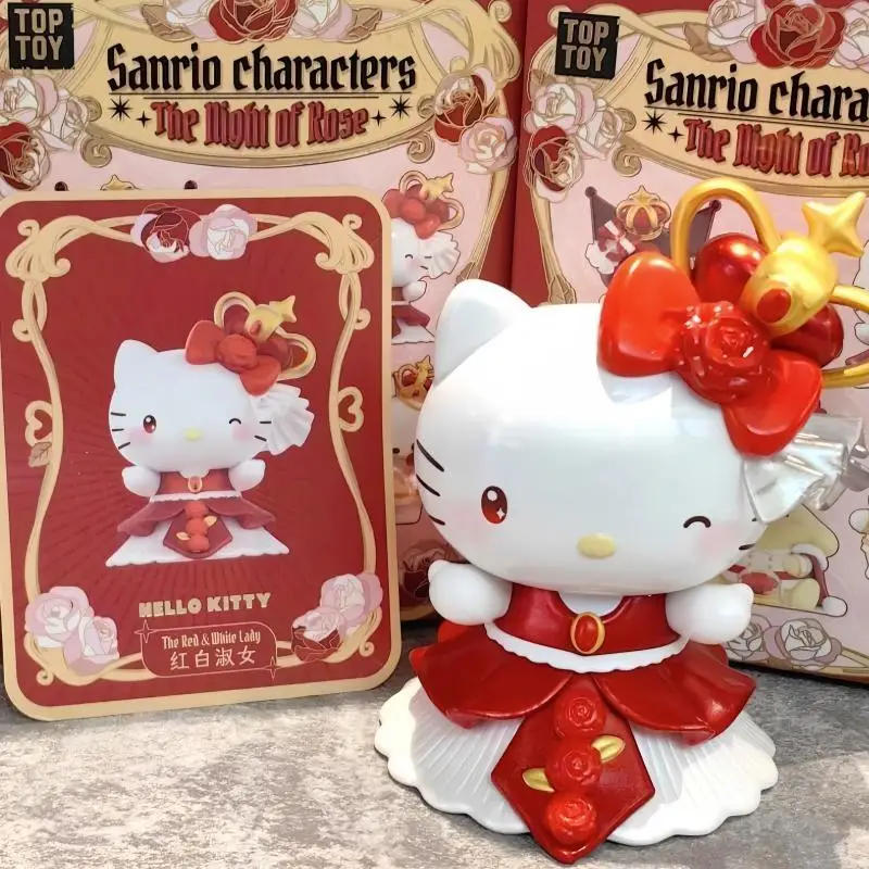 

Оригинальные персонажи Sanrio, серия «Ночь розы», слепая коробка, игрушки, милая модель Kuromi Pochacco Melody, коллекционные подарки на день рождения для мальчиков