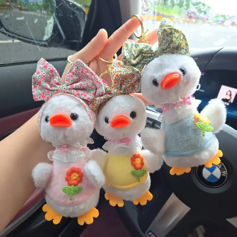 

Креативные милые животные, бант, утка, плюшевая кукла, брелок, кулон, подвеска для рюкзака, украшения, подарки