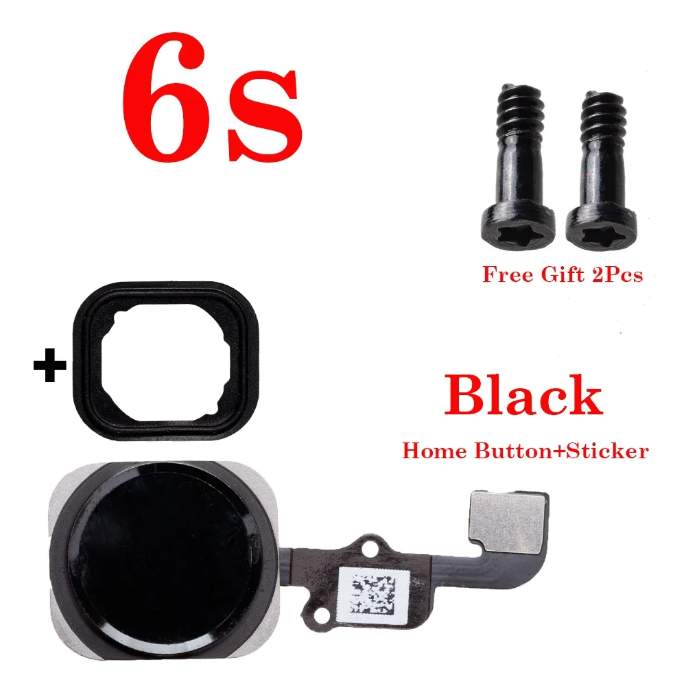 1Set/Lot Home Button + Rubber + Bottom Screws For iPhone 6 6s Plus Home Button Menu With Flex Cable Key Cap