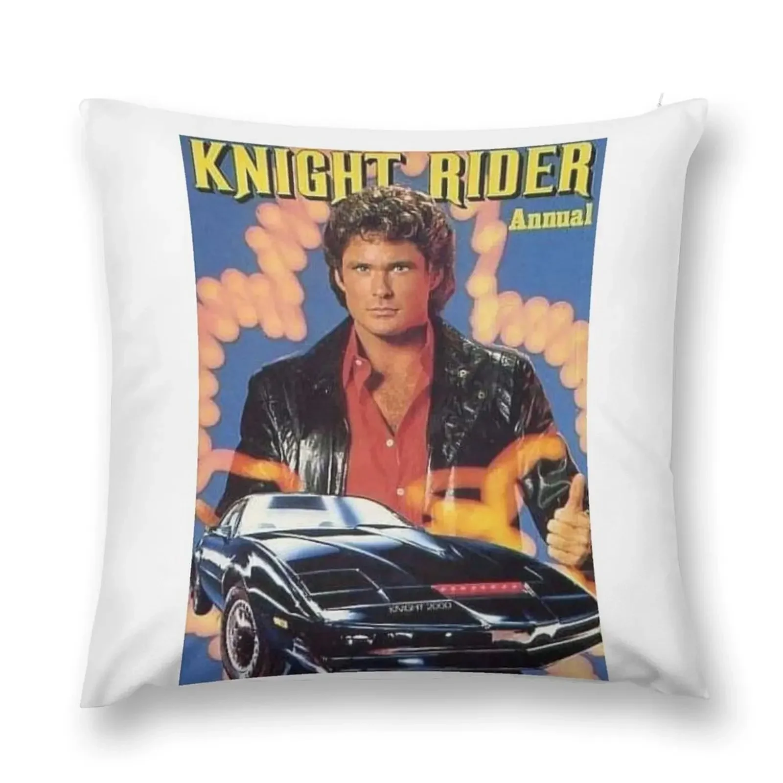 David hasselhoff with kitt in Knight rider Throw Pillow sleeping pillows christmas pillow case luxury home accessories pillow