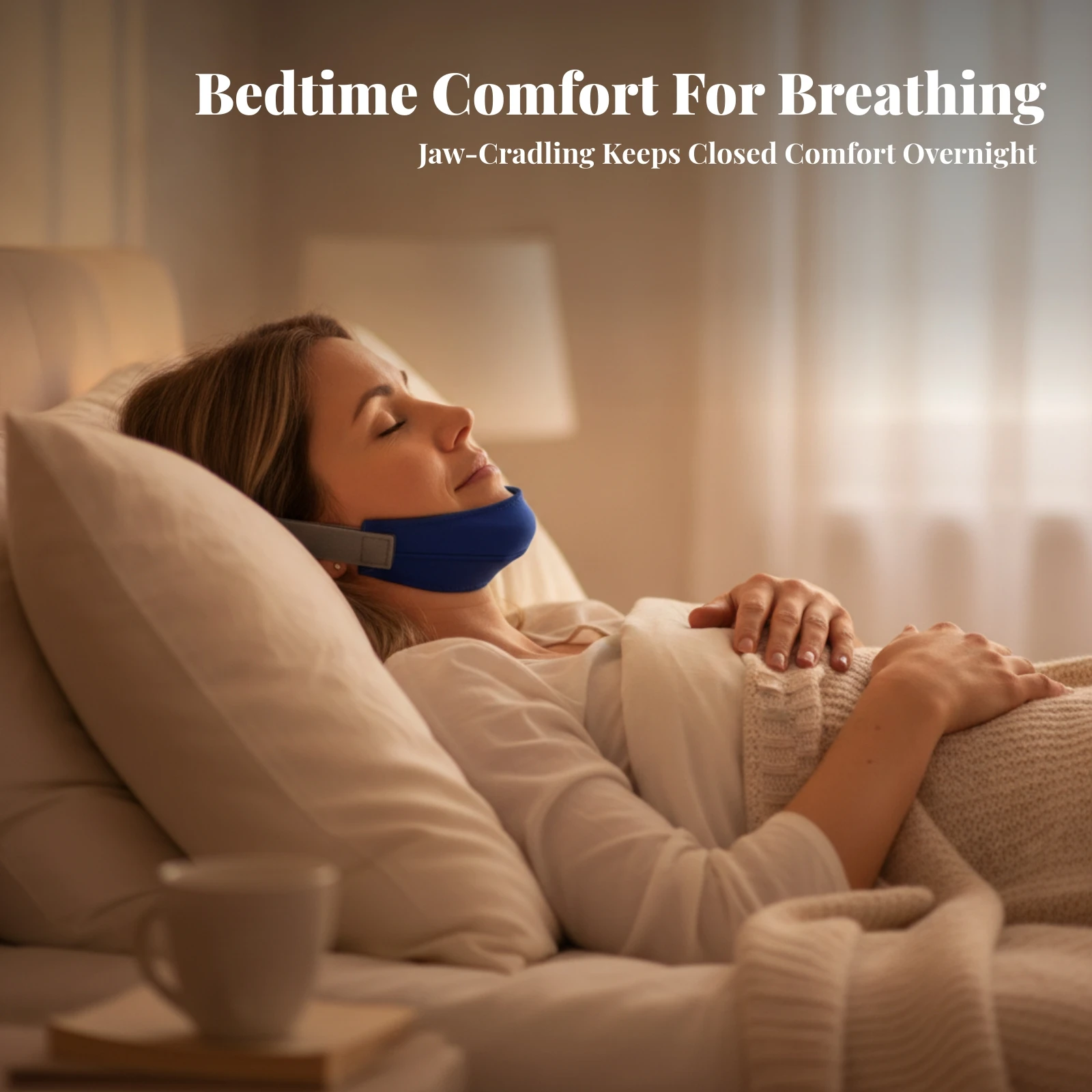 Sleeping Chin Strap Soft Chin Support Strap Band Elastic Long-Lasting for Mouth Breathers, Travel