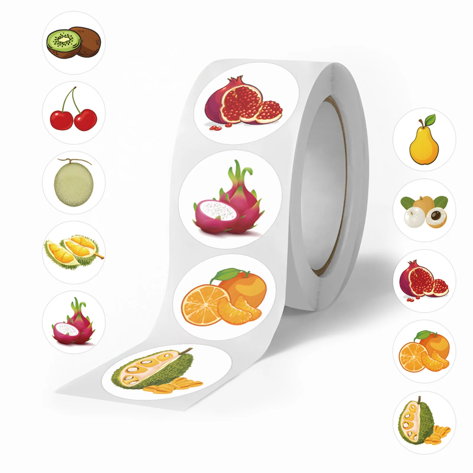 

500PCS/Roll Cartoon Fruit Funny Sticker Personalized Decoration Notebook Water Cup Phone Case Waterproof Decal Toy