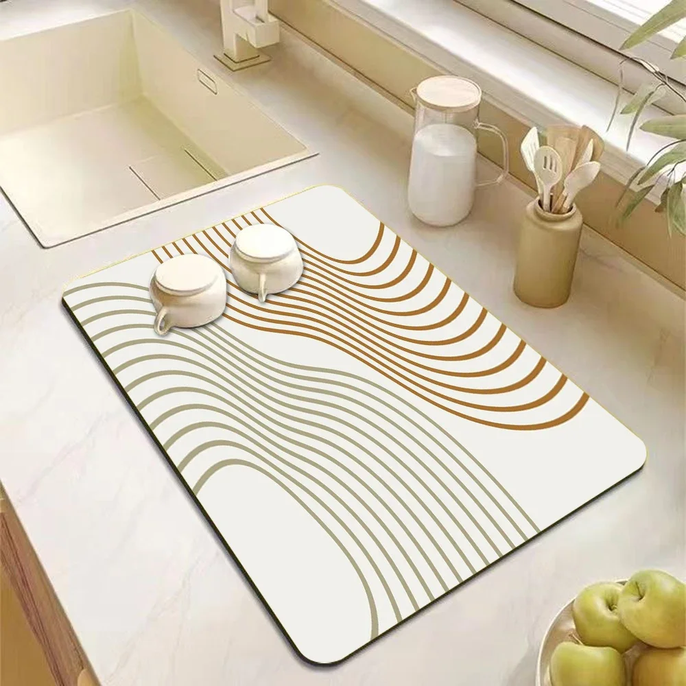 Drying Mat Coffee Mat Super Absorbent Drying Dish Drying Mats for Kitchen Counte Mat for Toilet Countertop Home Supplies Ins