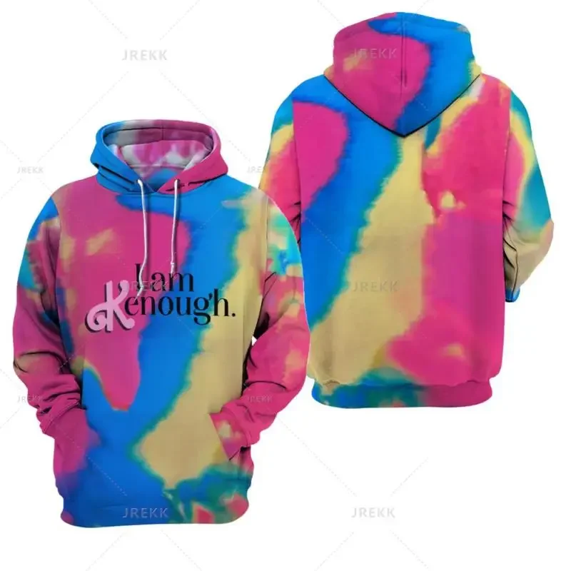 I Am Kenough Merch Hoodies Unisex Hooded Sweatshirt Casual Clothing Fashion Tie Dyes Cosplay Spots Streetwear for Kids Adults