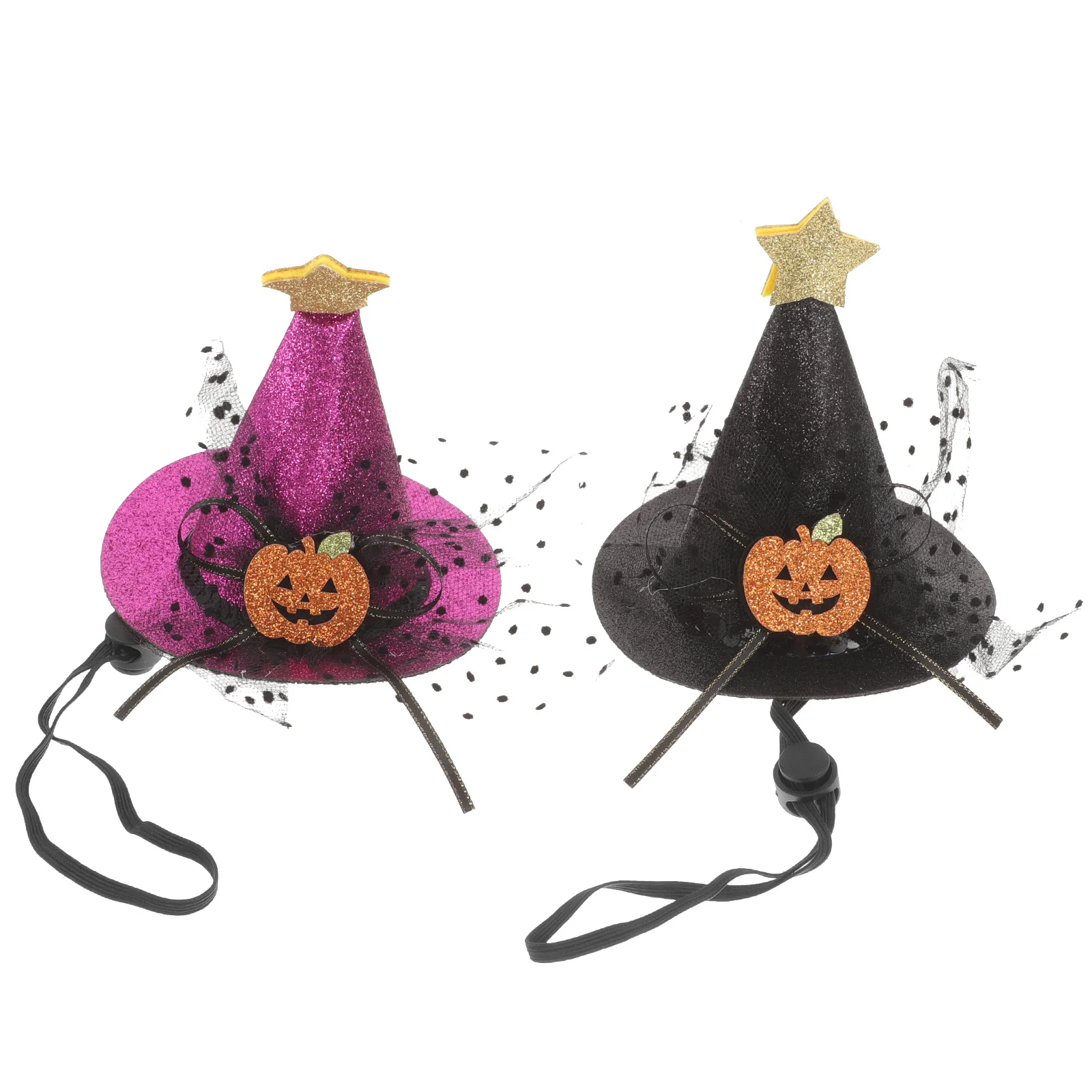 

2 Pcs Pumpkin Hat Headdress Pet Hats Halloween Cap for Dog Supplies Headgear Puppy