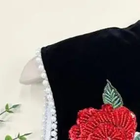 

3D-аппликация с вышивкой в виде цветка 24x13 см, красная, элегантная, для платьев, декоративная, для шитья, рукоделия, DIY