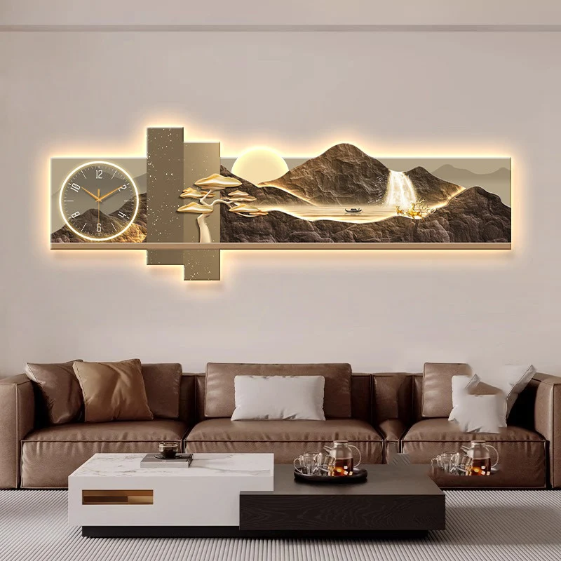 Big Size Art Mural Luxury Modern Clock Wall Bedrooms Aesthetic Design Chinese Style Wall Watch Reloj De Pared Home Decoration