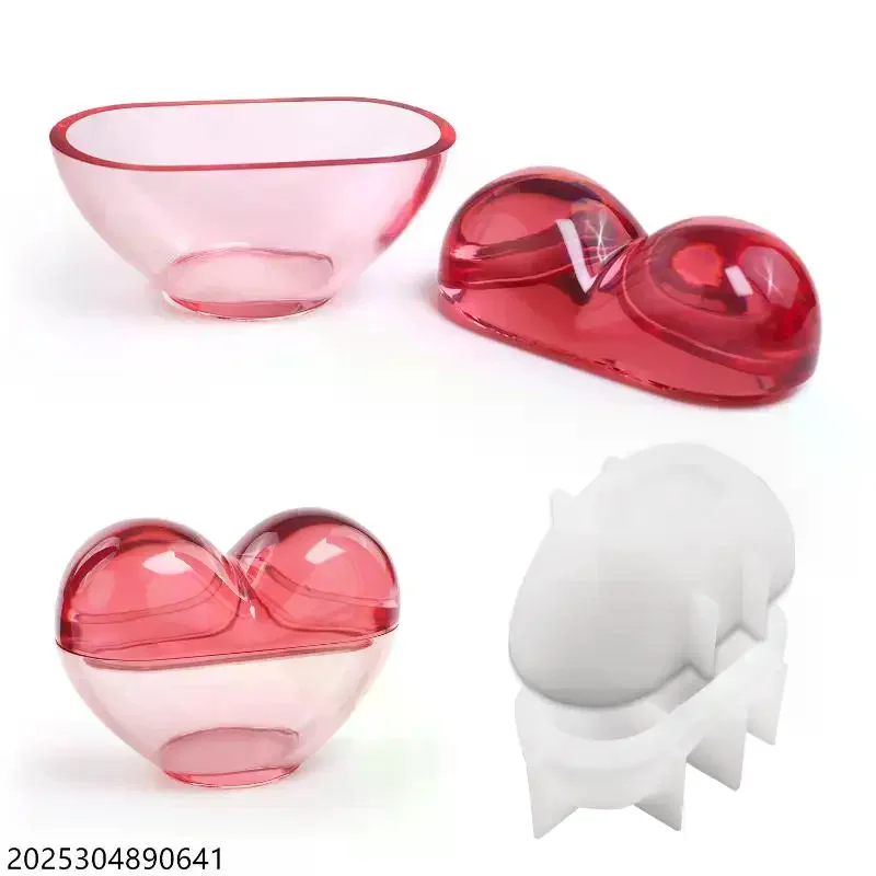 على شكل قلب قالب من السيليكون التذكاري الراتنج حامل شمعة القلب لتقوم بها بنفسك هدية التعاطف DIY بها بنفسك تذكار الحرفية #4