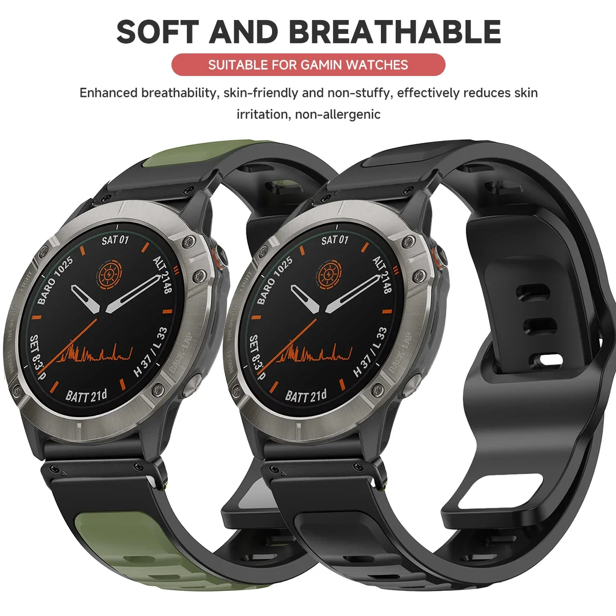 26 22mm QuickFit Silicone Strap For Garmin Fenix 8 6X 6 7X 7 Pro 47 51mm 5 5X Epix Gen2 Enduro2 Easyfit WristBand Bracelet Strap
