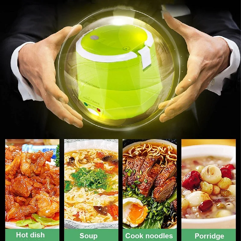 12v/24v carro mini panela de arroz aquecimento lancheira portátil temperatura constante vapor alimentos pote multifuncional para carro caminhão 1.6l