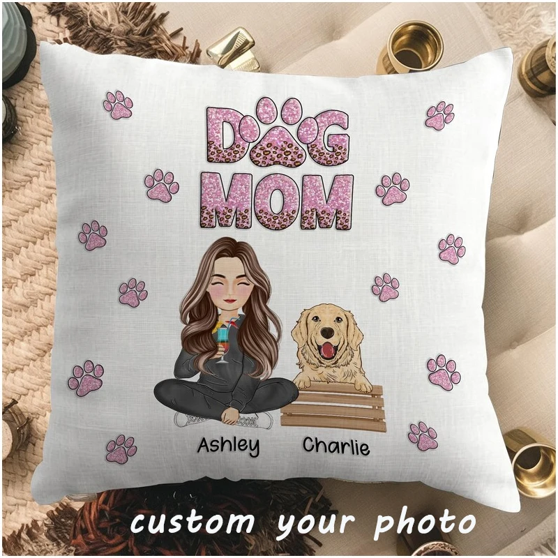 

Подушка с портретом домашних животных, персонализированная фотография на заказ, двухсторонняя наволочка с принтом для любителей домашних животных, декоративные подушки, диван