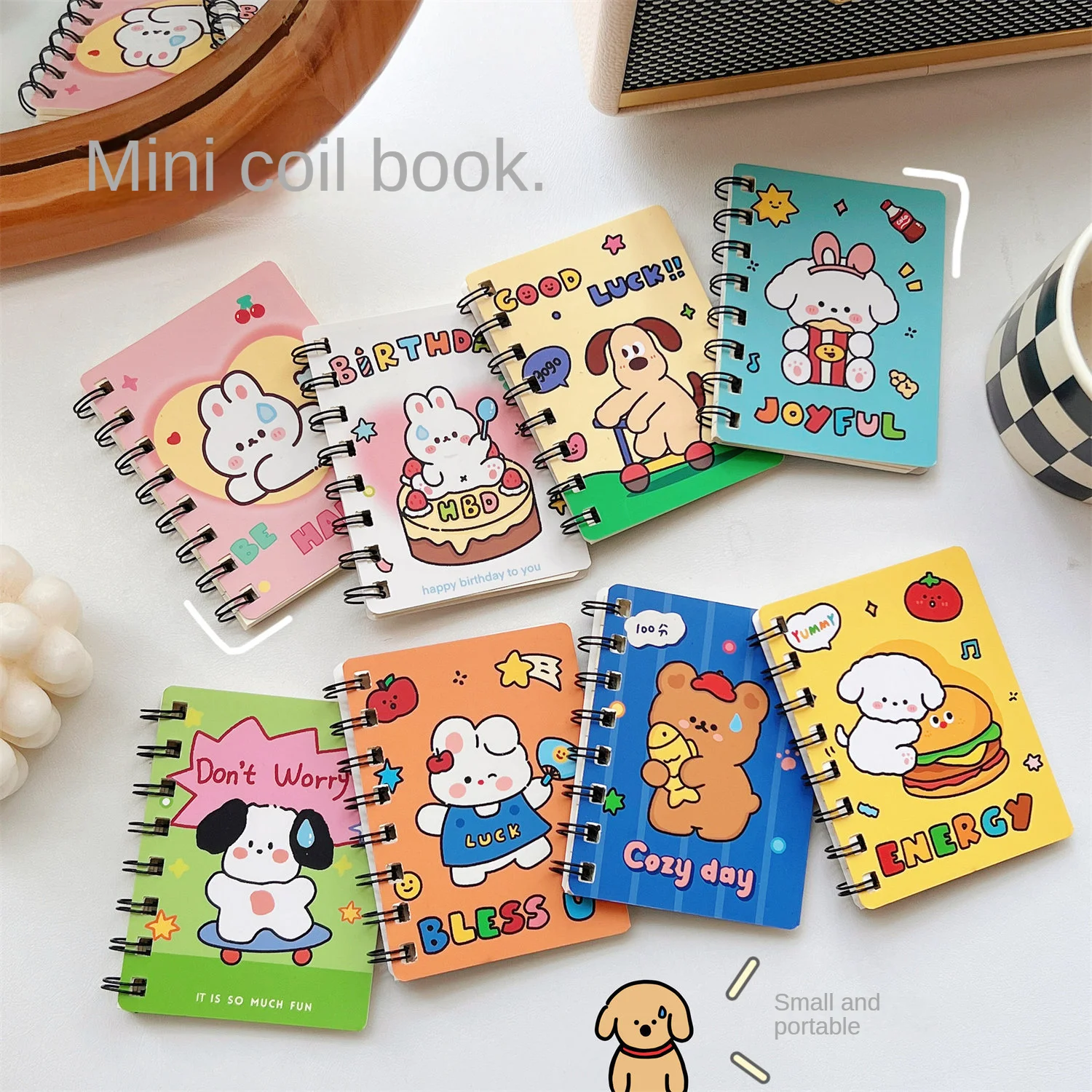 80 fogli nuovo taccuino di alta bellezza A7 Word Student Coil Book Cute Cartoon Animal Pocket Notebook cancelleria per ufficio