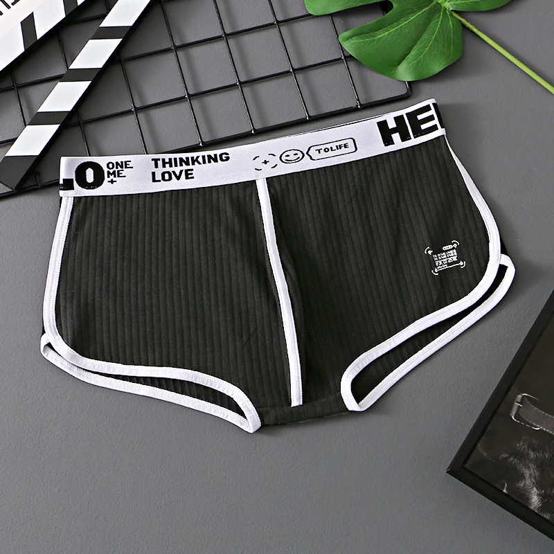 Man Underwear Fashion Cotton Comfortable Breathable Boxer Shorts Sexy U Pouch Men Underpants Male Letter Printed Panties Cueca