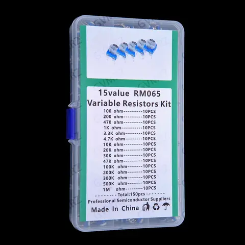 15Values 100R 200R 470R 100R-1M 150PCS RM065 Variable Resistor KIT 1K 3.3K 4.7K 10K 20K 30K 47K 100K 200K 300K 500K 1M