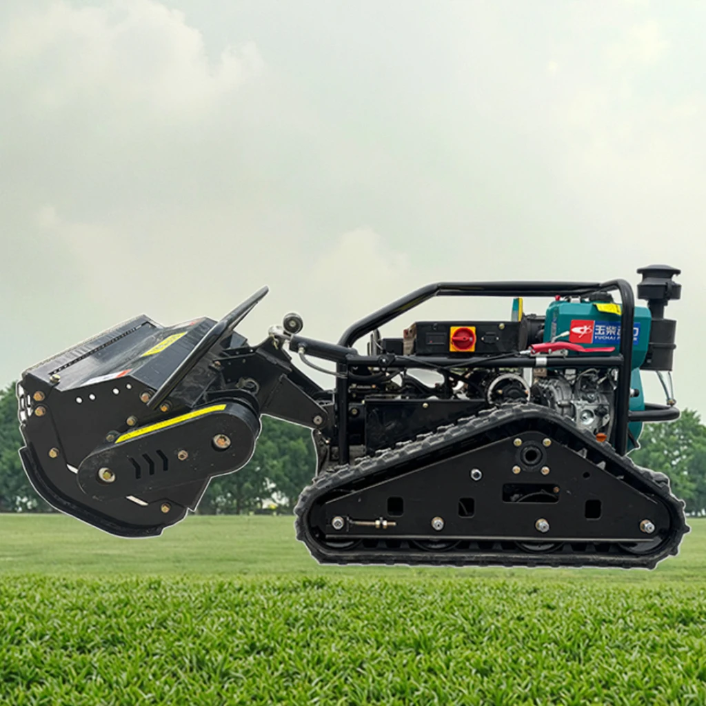 

All-Terrain Mini Diesel Tractor Intelligent Crawler Design for Farm Mowing New Straw Returned Field Remote Control Lawn Mower