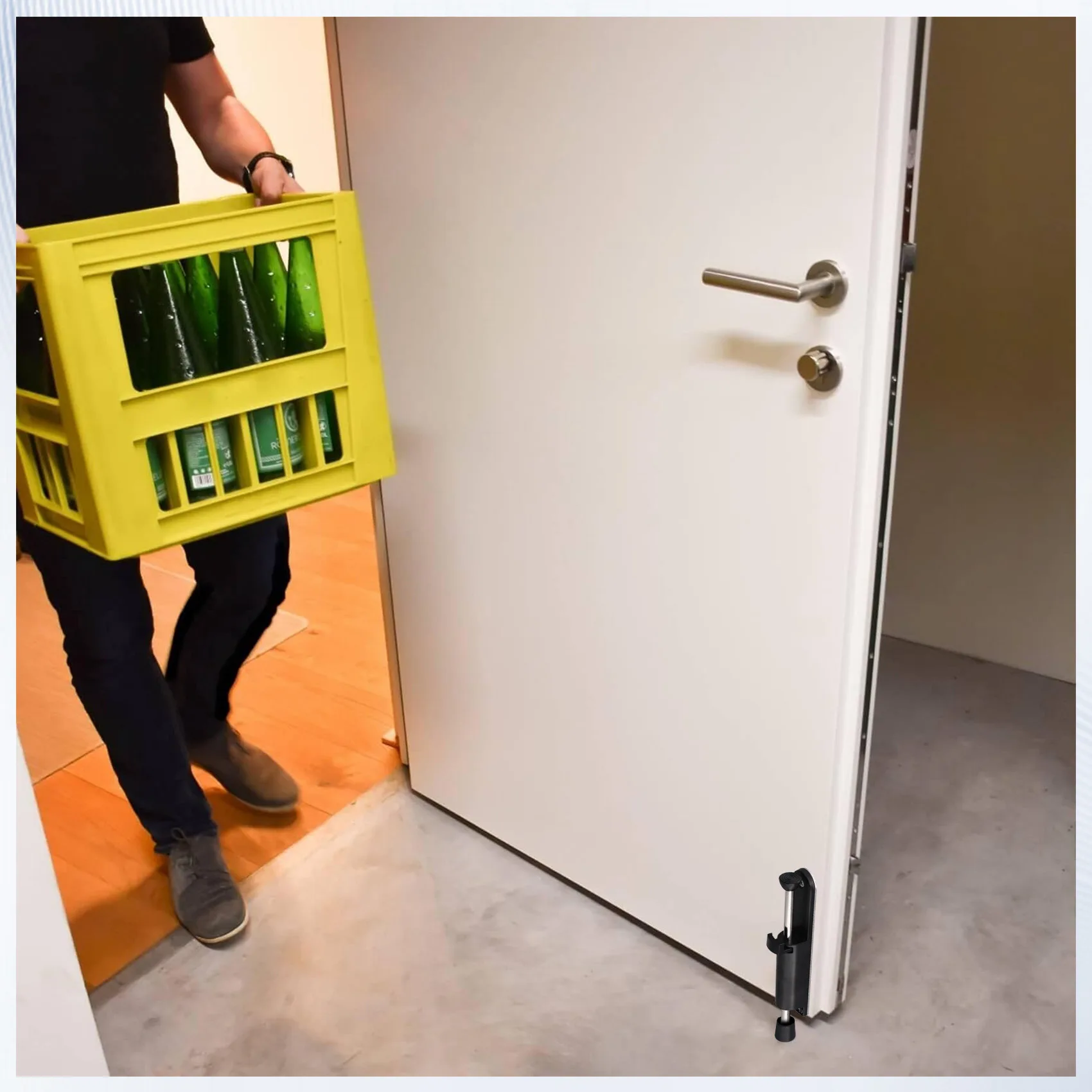 MALL Spring Loaded Door Stopper Foot-Operated Lever Door Stop Telescope Door Stopper Adjustable Position Door Lock Holder