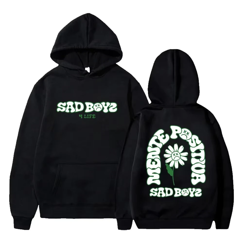 2026 Junior H Sad Boyz 4 Life Merch Flower Hoodie World Tour Long Sleeve Streetwear Women Men Hooded Sweatshirt Hip Hop Clothes