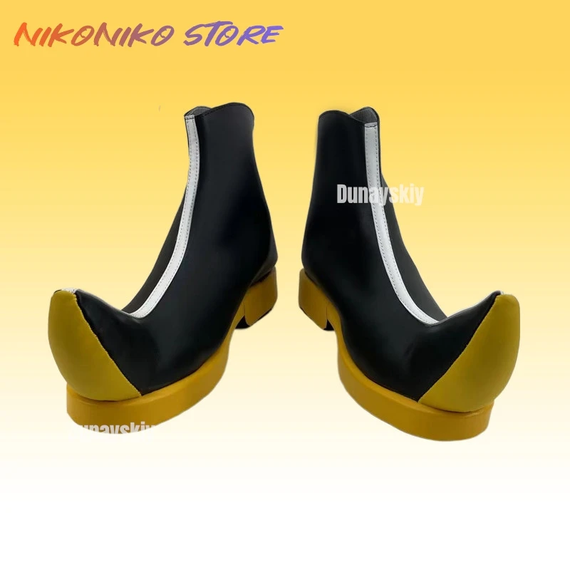 

Anime Cosplay Shoes Record of Ragnarok Qin Shi Huang (Ying Zheng) Custom Made Black Yellow Boots Comic Con Halloween 34-45