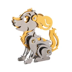 MOKR  Animal Color 3D Metal Puzzle Dog Gift And Toys Puzzle For Kids Adults Learning Education  DIY Jigsaw Model