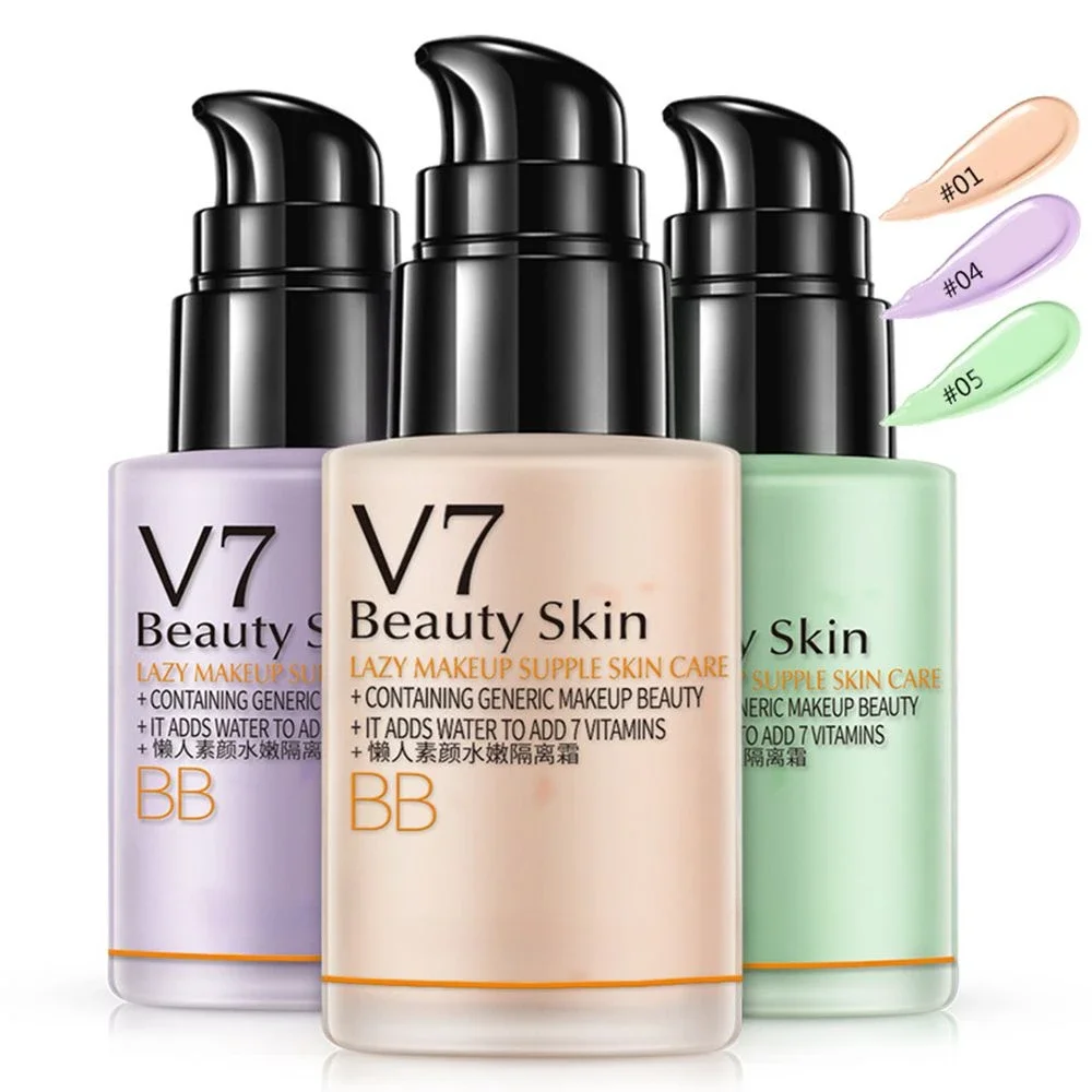 BIOAQUA V7 Lazy Lotion BB CC Cream Natural Moisturizing Makeup Concealer Foundation Waterproof Cosmetic