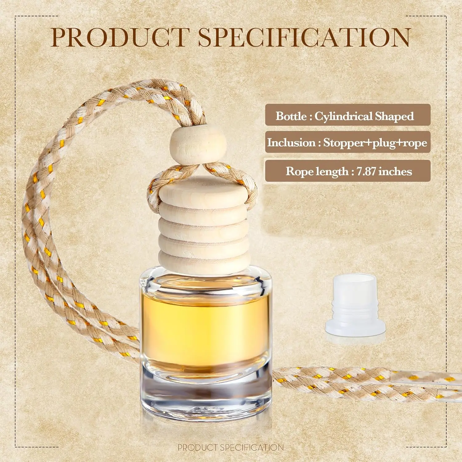 30 Stück Hängende Auto-Lufterfrischer-Diffusorflaschen, Leere Glas-Parfümfläschchen, Anhänger für Ätherische Öle, Duft-Aromatherapie-Flasche, Ornament – Detail 2