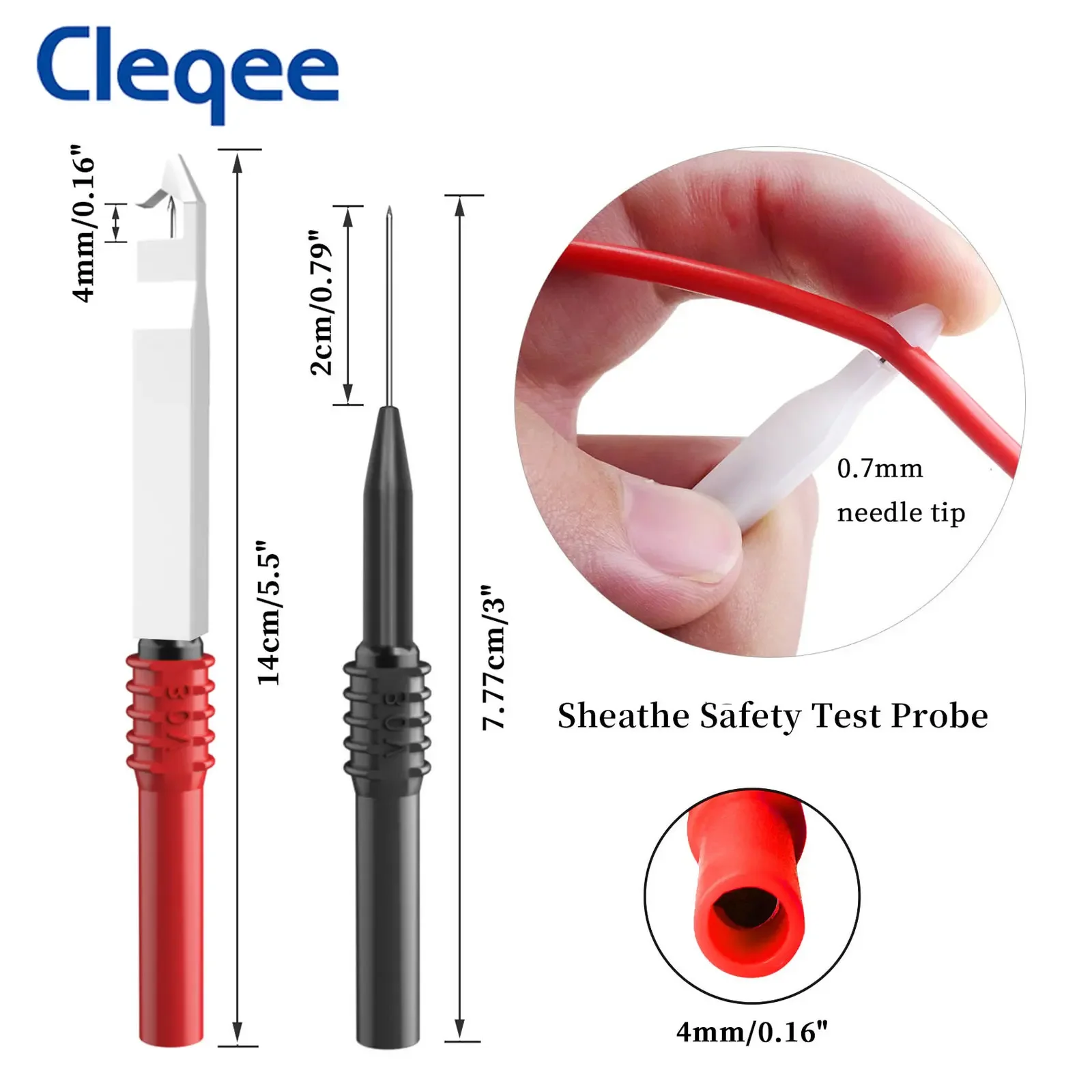 Cleqee P1920B 30PCS Back Probe Kit Multimeter Test Leads 4mm Banana Plug to Alligator Clips Wire Piercing Probe Automotive Tool