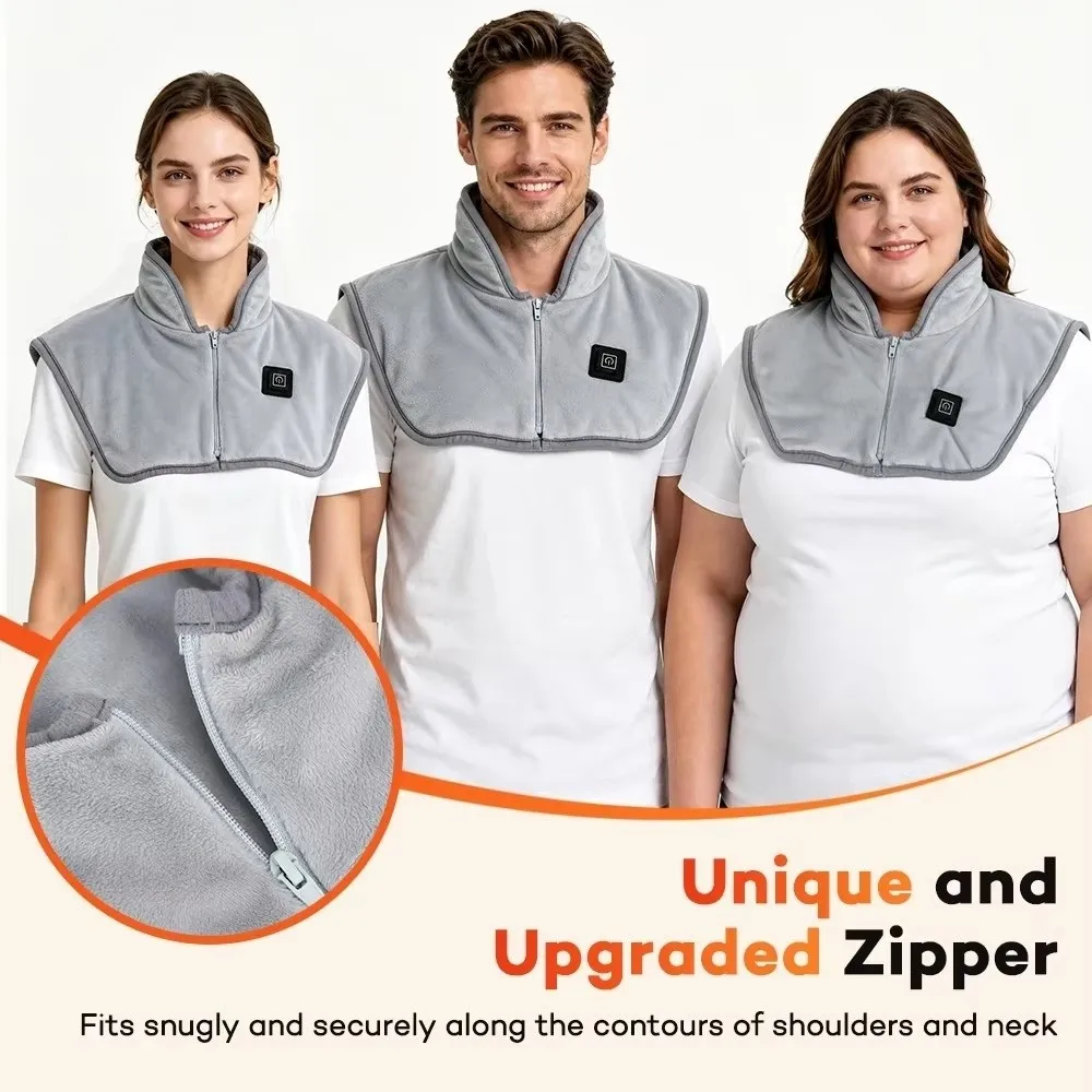 3 Heat Settings Heated Shoulder Wrap Smart NTC Control Soft Hot Compress Heating Shawl Washable Fast Heated