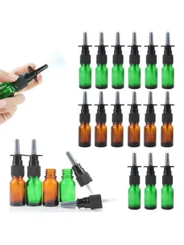 20/30/50pcs Amber สเปรย์จมูกขวดแก้ว Fine Nose Mist Sprayer แบบพกพากดสเปรย์หัวเติมแก้วขวด