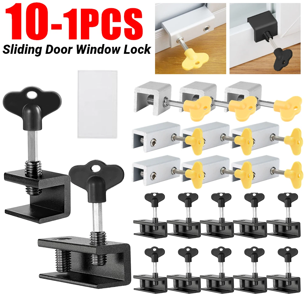 Sliding Sash Stopper Cabinet Locks Adjustable Sliding Window Lock Anti-theft Door Stop Aluminum Alloy Door Frame Security Lock