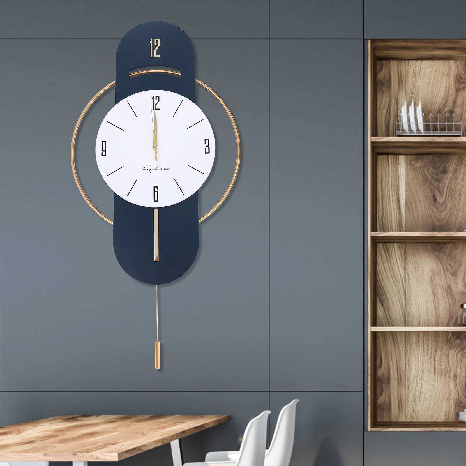 

33 Inch Modern Large Silent Wall Clock Wall-Mounted Watch Living Room Home Decor