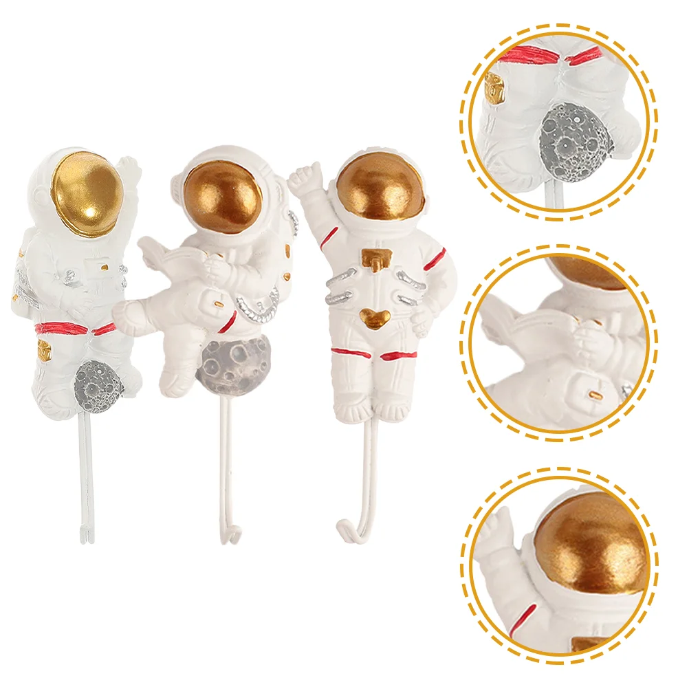 Astronaut Wall Sculptures Hat Hooks Happy Planet up Key Hanger Universal Child Clothes Hangers