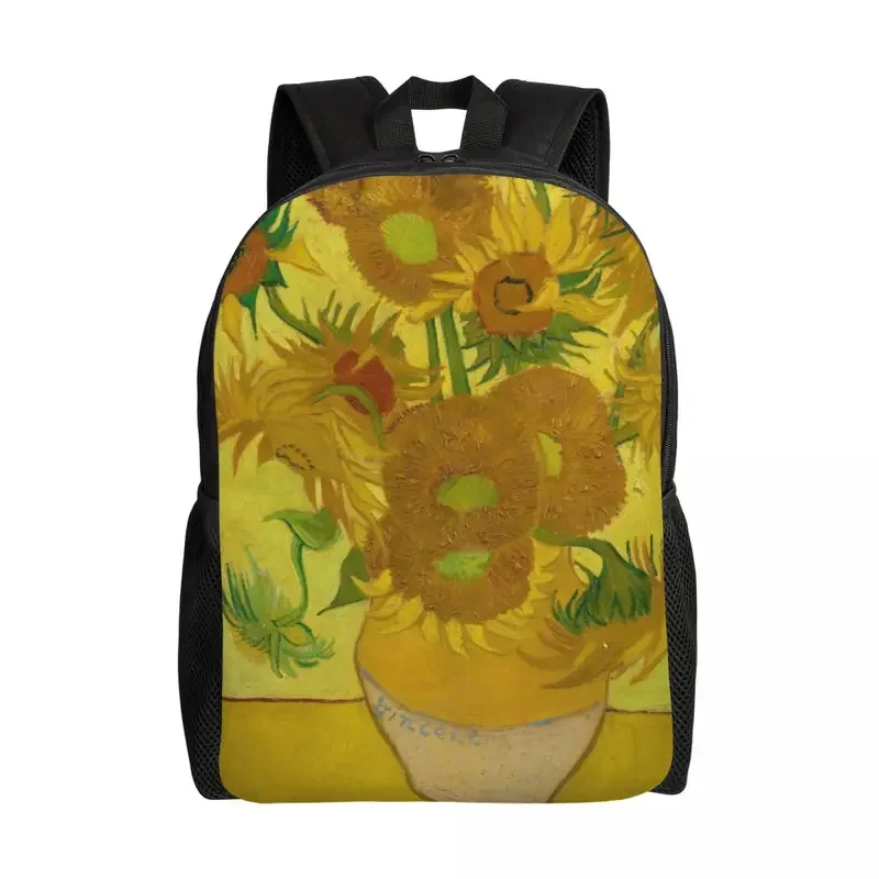 Customized Vase With Twelve Sunflowers Backpacks Men Women Basic Bookbag for College School Vincent Van Gogh Painting Bags