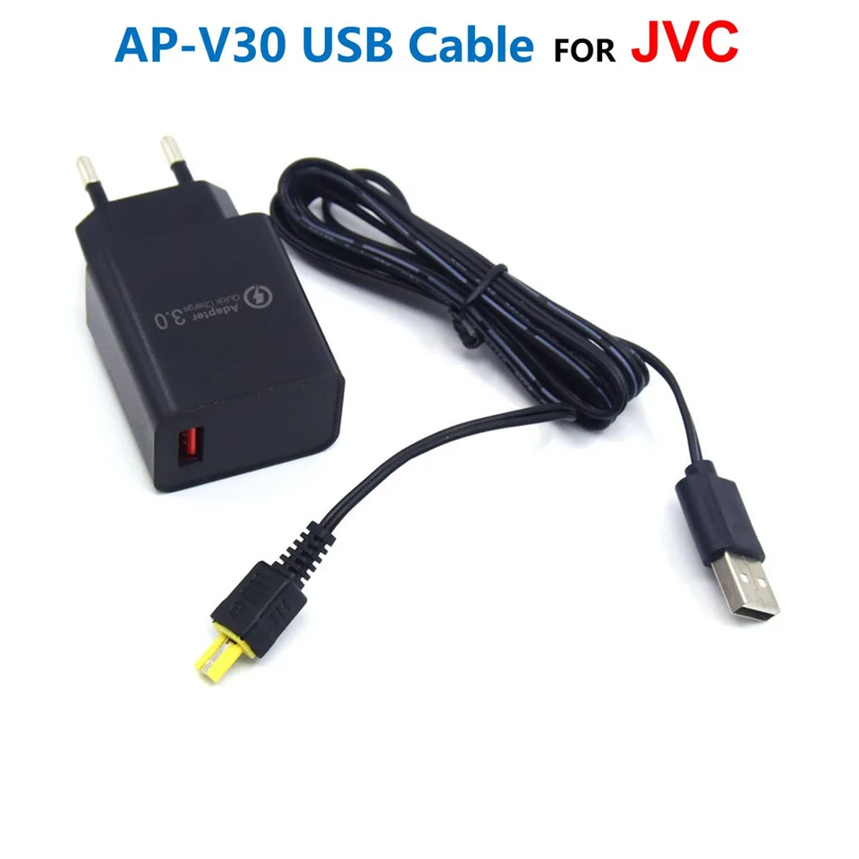 AP-V 30 AP-V 30 U充電宝USBケーブル+JVC Everio DVカメラ充電器