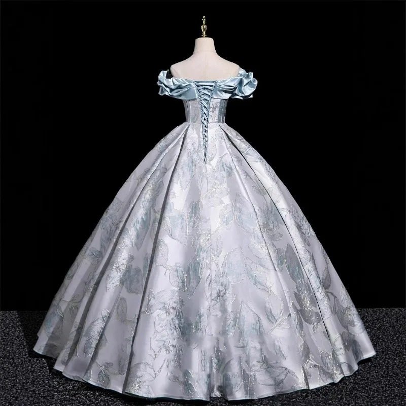 2025, blaues Bankett, eine Schulter, Abendkleid für Erwachsene, Zeremonie, Studentenkunst, Prüfung, Hochzeit, Puffkleid, High-School-Abschlusskleid
